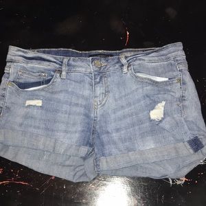 Aeropostale midi distressed jean shorts